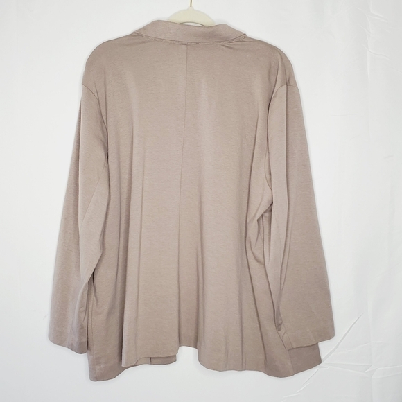 Eileen Fisher Organic Cotton Blend Blazer Sz 2X Open Front Stretch Jacket Pocket - Picture 6 of 13